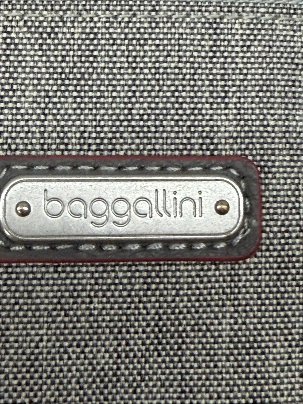 Baggallini all day backpack with handle multi pocket gray exterior blue interior